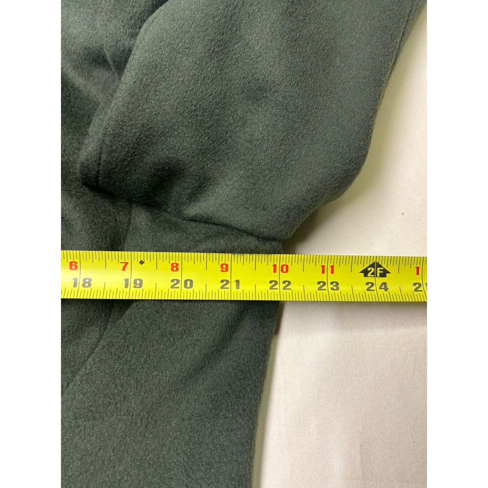 Ashley Scott Petite Vintage 100% Pure Wool Overcoat Forest Green Long Coat - Picture 8 of 10